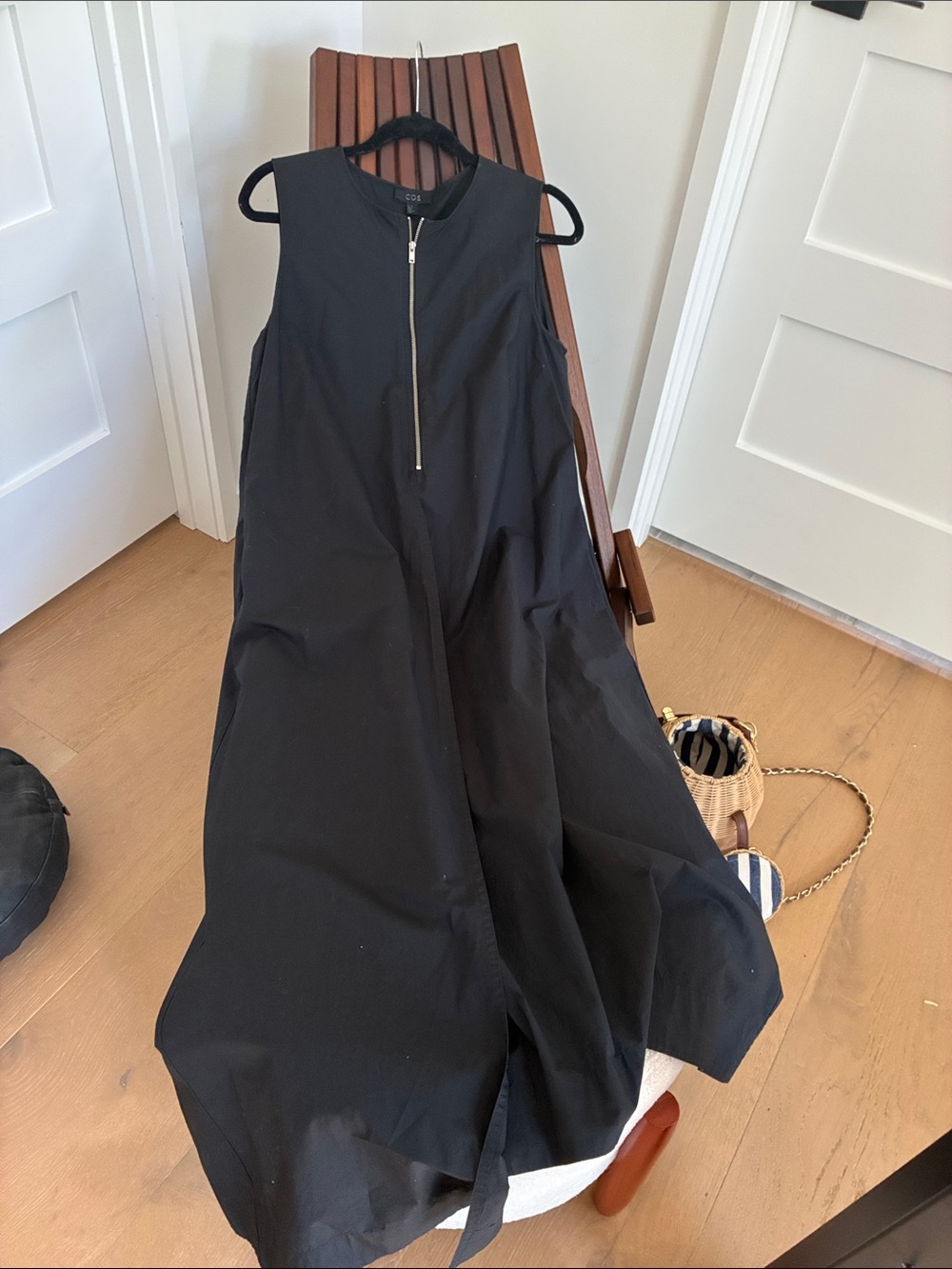COS Black Sleeveless Midi Dress with Front Zip - Picture 5 of 5